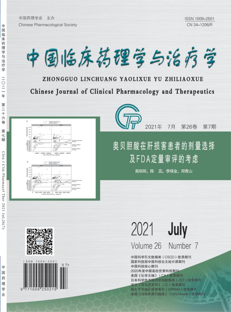 中国临床药理学与治疗学封面